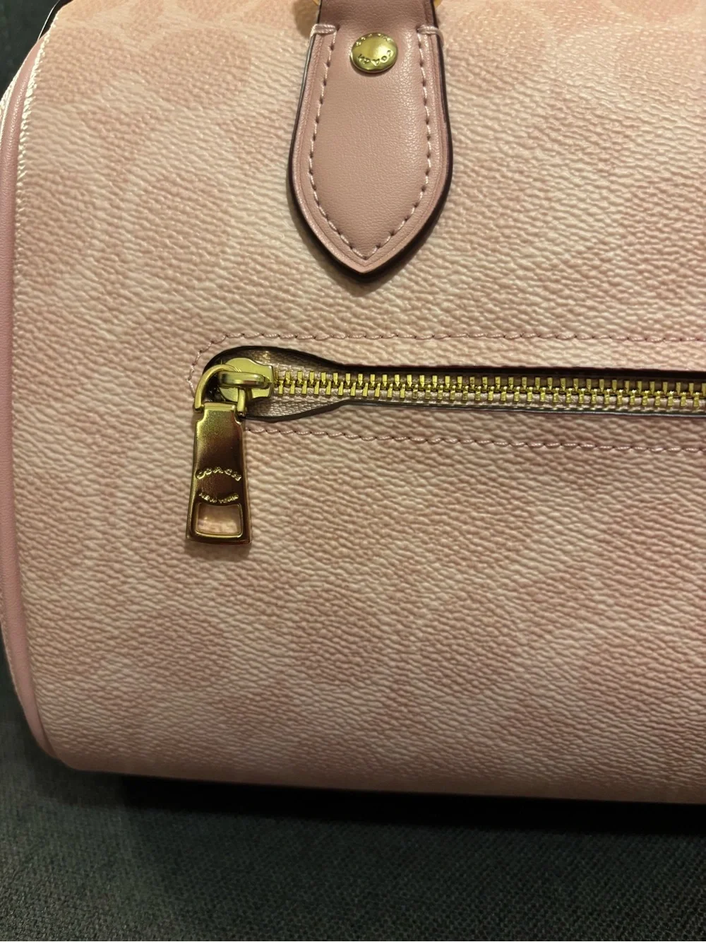 Coach Powder Pink Rowan Satchel with Gold Hardware